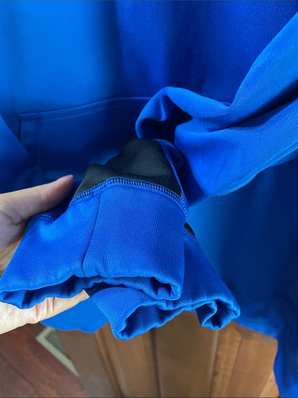 Nike Men's Royal Blue Hoodie with Black Swoosh - Picture 6 of 6